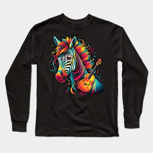 Zebra Playing Violin Long Sleeve T-Shirt